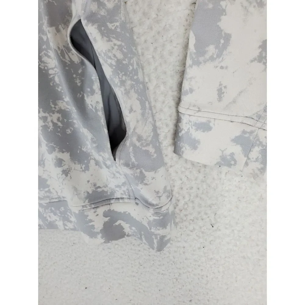 Lululemon City Sweat Pullover Hoodie Mens M Gray White Tie Dye Drawstring - Picture 9 of 15